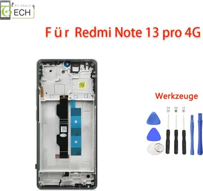 Produktbild von Original Xiaomi Redmi Note 13 Pro 4G 23117RA68G LCD Display mit Rahmen