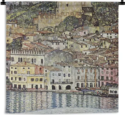 Produktbild von MuchoWow® Wandteppich Wandbehang Landschaft - Gustav Klimt 150x150 cm Tapisserie Dekoration Wandtuch - Wohnaccessoires - Modernes
