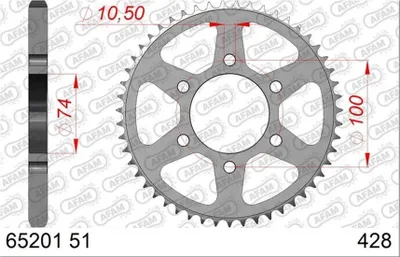 Zdjęcie produktu dla AFAM Stahl Kettenrad hinten 65201 - 428