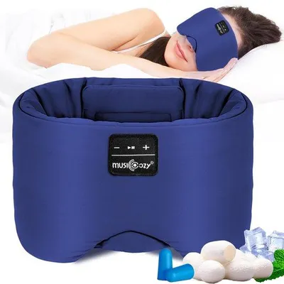 Productafbeelding van Slaapmasker met Bluetooth-hoofdtelefoon, 100% verduisterend, zacht, geschikt voor mannen en vrouwen
