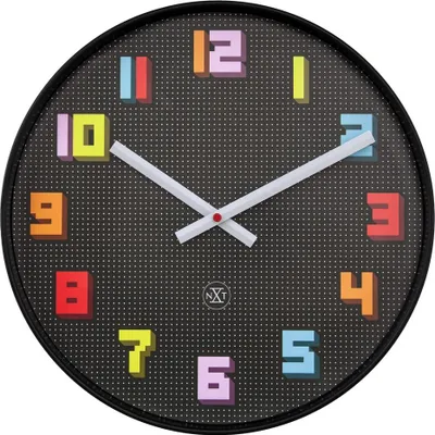 Zdjęcie produktu dla NeXtime 7372ZW, Ściana, Zegar kwarcowy, Okrągły, Czarny, Wielobarwny, Kopolimer akrylonitrylo-butadieno-styrenowy (ABS), Bateria