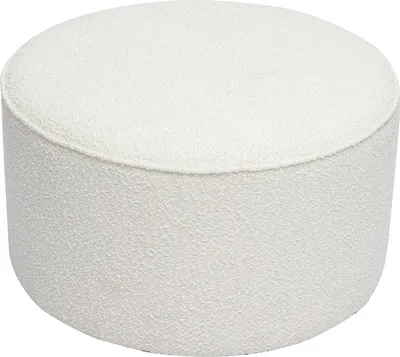 Produktbild von Miliboo - Runder Pouf aus gewirkter Wollwirkung in Weiß D70 cm PAUL