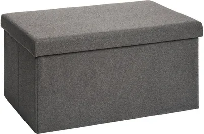 Produktbild von Blumtal Sitzbank mit Stauraum groß - Truhenbank mit Stauraum 76x38x38 - Sitztruhe mit Stauraum aus Boucle Anthrazit
