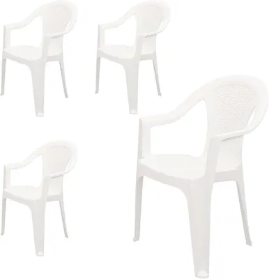 Imagen del producto de Silla de jardín apilable blanca de Silecomplaza - Modelo de una sola pieza