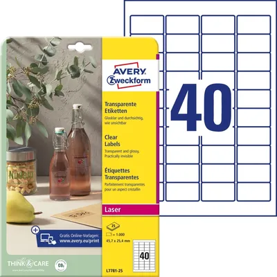Immagine prodotto di AVERY Zweckform Etichette trasparenti, 45,7 x 25,4 mm