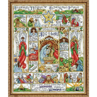 Produktbild von Design Works Kreuzstich-Stickset "Weihnachtskrippe", 40x51cm