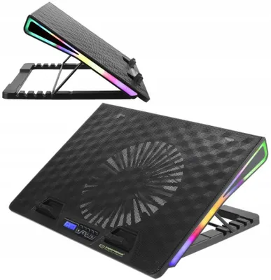 Produktbild von Schlanker RGB LED Notebook-Kühler mit leisem Lüfter