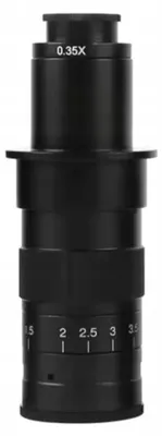 Immagine prodotto di Rosfix ProZoom 0,35X-3,5X | Obiettivo per Microscopio con Attacco C | 90-180 mm | 120X | Campo Visivo da 40x22 mm a 4x2,2 mm