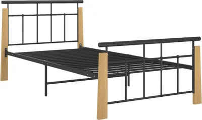 Obrázok produktu pre vidaXL Posteľný rošt z kovu a dubového masívu 90x200 cm
