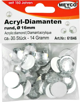 Produktbild von Acryl Diamanten Glitzerstein Dekostein Ø 16 mm ca. 30 Stück Kunststoff kristall