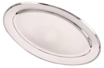 Produktbild von Edelstahl Servierplatte 40cm Buffetplatte Serviertablett Partyplatte Dekotablett