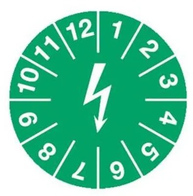 Produktbild von Dreifke® Prüfplakette f. elektr. Einrichtung.,Folie-Spezialkl.,grün,Ø 15 mm, ...