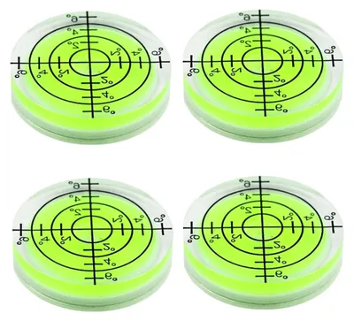Produktbild von Runde Wasserwaage, 4 Stück Mini-Dosenlibellen mit 32 mm Durchmesser, Weiß und Gelb