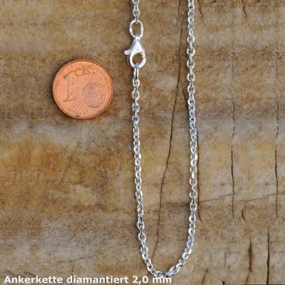 Produktbild von Ankerkette diamantiert Länge 45cm - Breite 2,0mm - 925 Silber