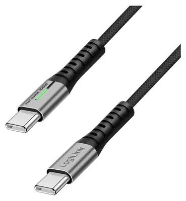 Image de Câble LogiLink USB 3.2 Gen2x2 Type-C C/M vers LED 1 m noir