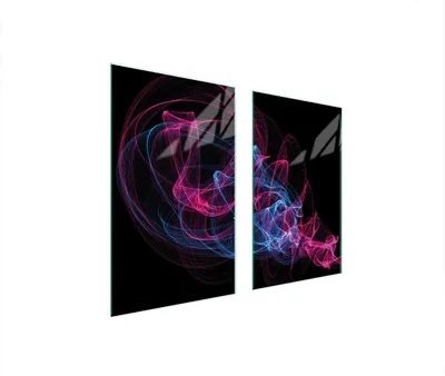 Produktbild von Herdabdeckplatten 2 teilig 75x52 Glaskeramikkochfeld Abdeckung Glas Schneidebrett Abstraktion Bunt