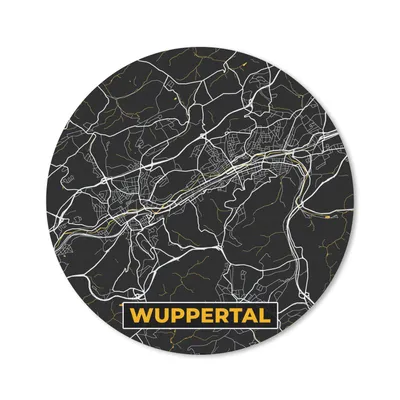 Produktbild von MuchoWow® Mauspad Mousepad Wuppertal - Gold - Karte - Stadtplan - Deutschland 20x20 cm - Mousepads - Maus Mat - Pad - Mausunterlage - Schreibtischmatte