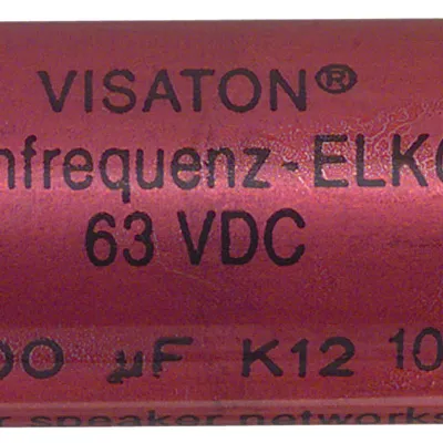 Produktbild von Visaton VS-100/63BA, Festkondensator, Zylindrische, Rot, Gleichstrom, 100000 nF, 10%