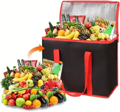 Imagen del producto de Bolsa enfriadora plegable, de 35 litros, con aislamiento térmico, ideal para picnics y para usar en el coche