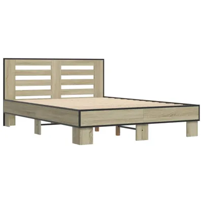 Image de Cadre de lit sans matelas chêne sonoma 140x190 cm