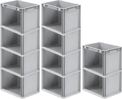 Produktbild von SparSet 10x Eurobox NextGen Store | HxBxT 32x30x40cm | 30 Liter | Seite offen | Eurobehälter, Transportbox, Transportbehälter, Stapelbehälter