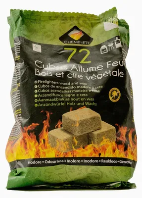 Image de Allume feu cubes bois 100% naturel 72 pcs