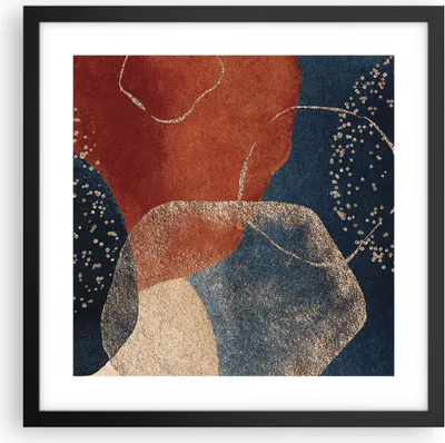 Produktbild von Gerahmtes Poster - Schwarzer Rahmen - Die Farben Formen Geometrie - 40x40 cm - Wand Bild - Wanddeko - Wandbilder - Kunstposter - Wandposter - Bilderrahmen - Bilder - Kunstdruck - P2BAC40x40-5098