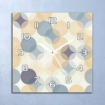 Produktbild von Deko Glasuhr Wanduhr 30x30 Geometrische Kreise Quarz Küchenuhr Bürouhr