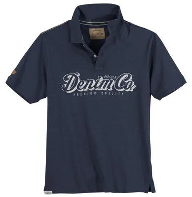 Produktbild von Redfield Poloshirt Übergröße denimblau Vintageprint