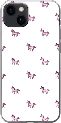 Produktbild von MuchoWow® Handyhülle Schutzhülle Hülle für Telefoonhoesje iPhone 13 Mädchen - Einhorn - Rosa - Muster - Mädchen - Kind - Kinder Silikon Softcase Handy Hülle - Karteninhaber