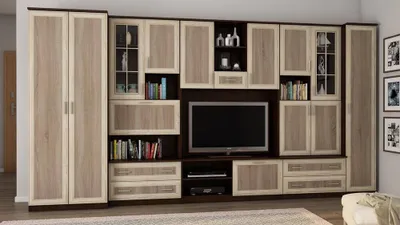 Produktbild von Meblast | Wohnwand CYKLON 400x210x53 cm - Schrankwand mit Vitrinen & TV-Lowboard - Wohnzimmermöbel | Klassisch, Elegant