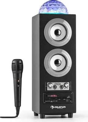 Produktbild von DiscoStar portabler 2.1-Bluetooth-Lautsprecher USB Akku LED Mikro