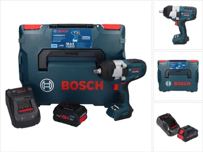 Produktbild von Bosch GDS 18V-1000 Professional Akku Drehschlagschrauber 18 V 1000 Nm BITURBO Brushless + 1x ProCORE Akku 8,0 Ah + Ladegerät + L-Boxx