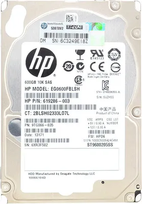 Obrázok produktu pre Pevný disk HP EG0600FBLSH 600 GB 10 000 otáčok za minútu Sas II 2,5'' palca 619286-003