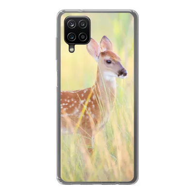 Produktbild von MuchoWow® Handyhülle Schutzhülle Hülle für Samsung Galaxy A12 Hirsche - Gras - Grün Silikon Softcase Handy Hülle - Bild