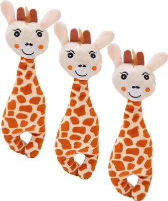 Produktbild von Aumüller Katzenspielkissen Giraffe Gina, 3er Set - Spielzeug für Katzen mit Baldrianfüllung