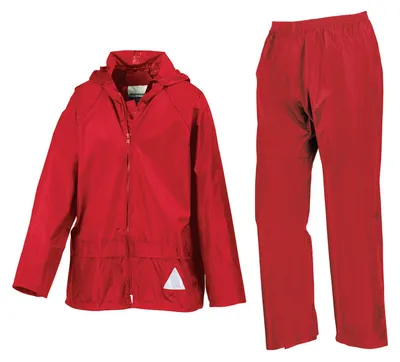 Produktbild von Result - Wasserfeste Jacke und Hose im Set für Kinder PC7427 (146-152) (Rot)