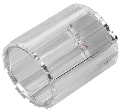 Image de Boîte de rangement décorative en verre transparent pour pinceaux de maquillage et stylos, modèle rond, couleur argent