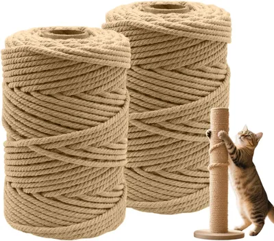 Produktbild von Sisal Kratzseil 6 mm dick, 50 m lang, für Katzenkratzbaum und Katzenwand