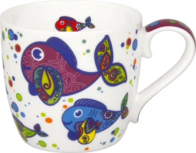 Produktbild von KÖNITZ 1120572289 Becher Colourful Animals - Fish - 425 ml / Motivtasse
