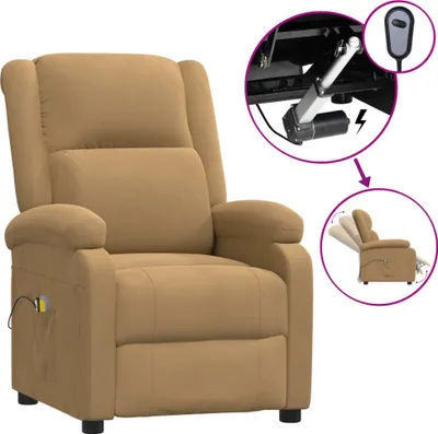 Image de Fauteuil électrique de massage Marron Velours