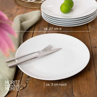 Produktbild von Moritz & Moritz BASIC 6tlg Dinnerteller Set weiß