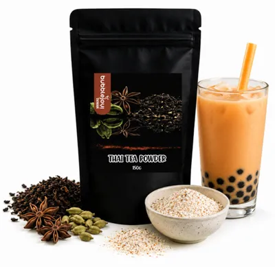 Obrázok produktu pre BubbleJoy Prášok 3 v 1, príchuť thajského čaju, 150 g, vhodný na prípravu bubble tea a dezertov