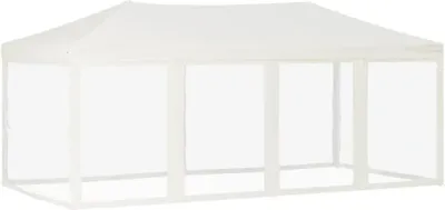 Produktbild von Partyzelt Faltbar mit Seitenwänden Creme 3x6 m