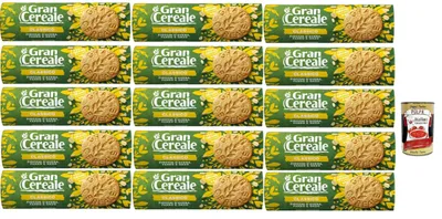 Produktbild von 18x Mulino Bianco Gran Cereale Biscotti Classico - Vollkornkekse mit Haferflocken und Getreidemehl - Italienische Kekse Biscuit 250g + Italian Gourmet polpa 400g