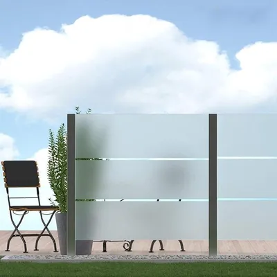 Produktbild von Sichtschutz Glas Terrassen, Windschutz Glaszaun, Garten | Satiniert im Mittelbereich PG6-L, 183,5x113,5cm