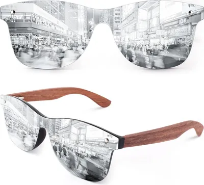 Produktbild von Polarisierte Retro Sonnenbrille Holz UV400 Herren Damen