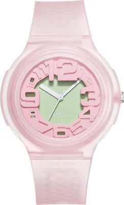 Produktbild von Alienwork Kids Kinderuhr Mädchen Pink Kautschuk-Armband Grün Kinder-Uhr Sportlich