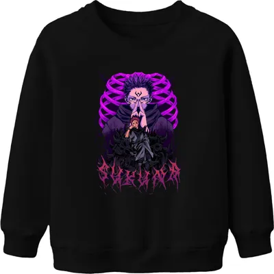 Produktbild von Sukuna Itadori Jujutsu Kaisen Anime Fluchkönig Otaku Geschenk Uni Kinder Sweatshirt Pullover, Schwarz, 152