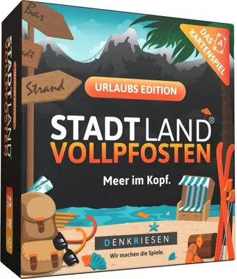 Immagine prodotto di D & R Denkriesen DENKRIESEN - STADT LAND VOLLPFOSTEN® - Il gioco di carte - EDIZIONE URLAUB - "Meer im Kopf SL3013